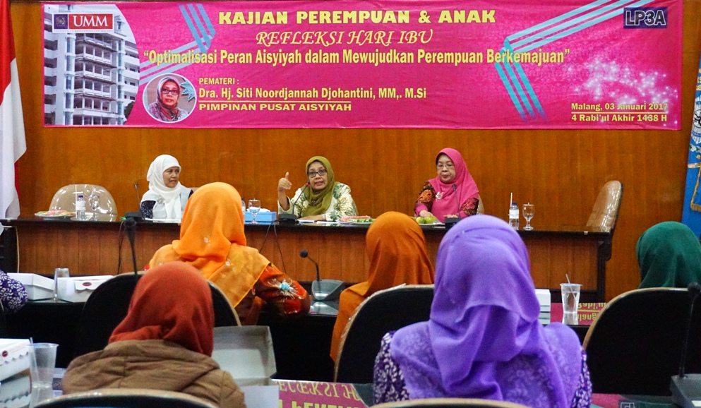 Kajian perempuan dan anak diadakan oleh LP3A UMM di Ruang Sidang Senat. عقد البحث عن